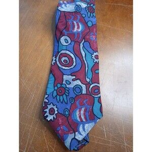 Jimmy Pike Desert Designs Abstract Art Southwestern 100% Silk Necktie 60"x4"